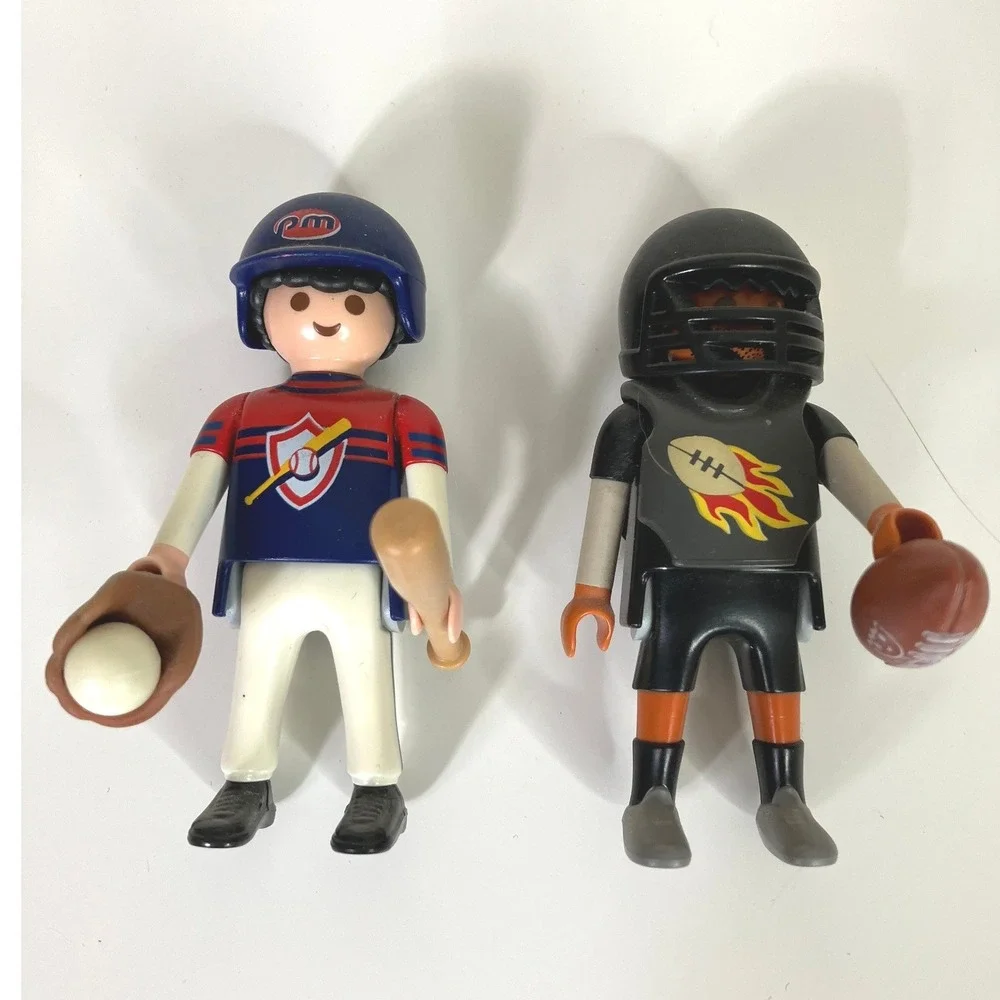 Playmobil Football Player And Baseball Player Figurines With‎ Accessories